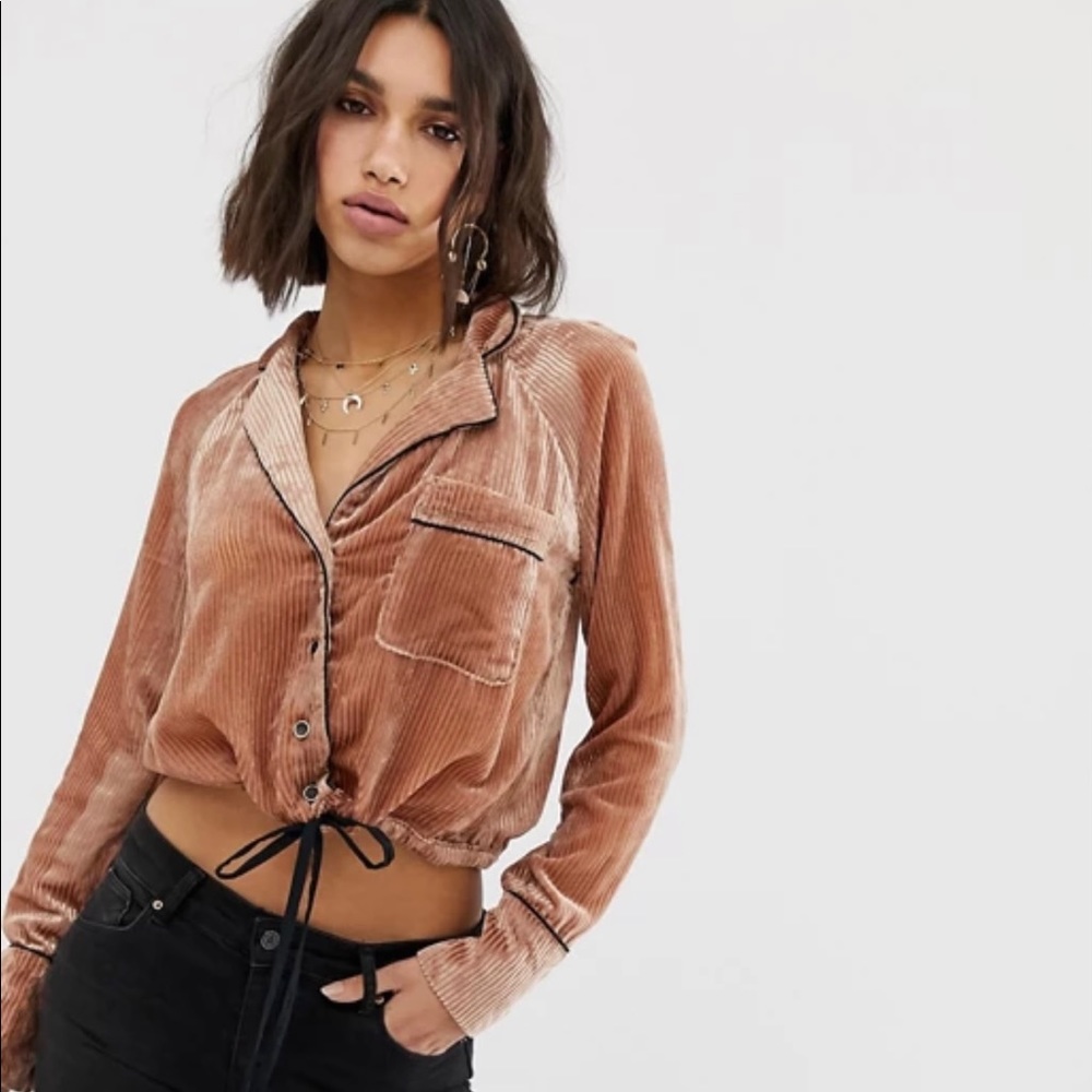 Free People Aspen Nights velvet blouse